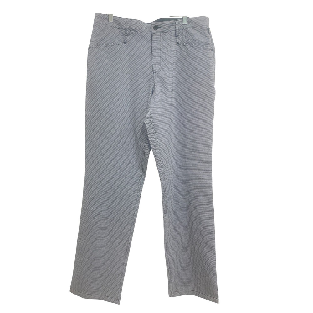 VUGA Mens Blue Houndstooth Technical Golf Pants Size 34 Straight Leg Stretch‎